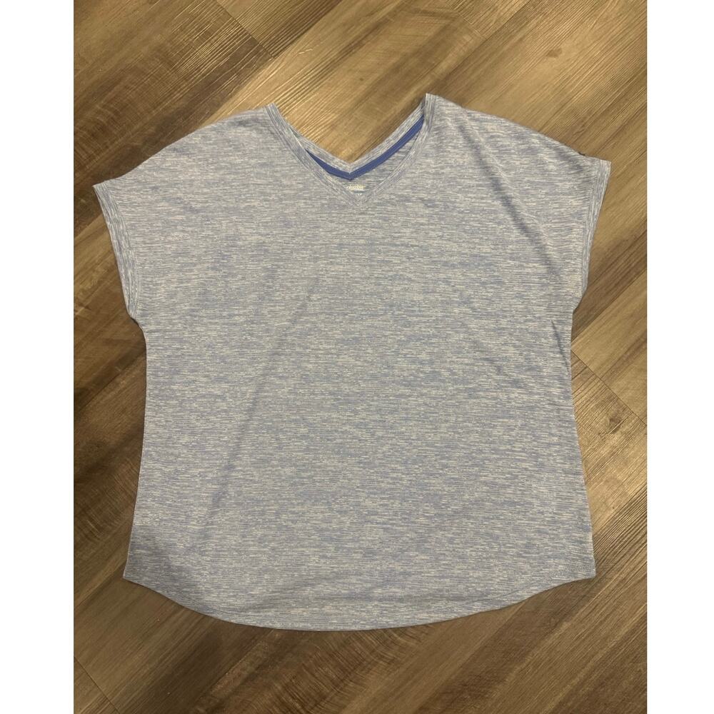 Columbia Blue Heather V-Neck Athletic Performance Tee Size L